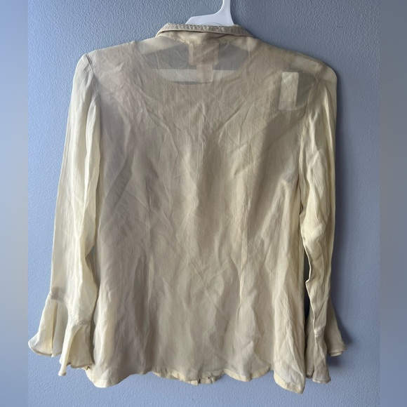 April Cornell tan long sleeve button up shirt and tank top set Women’s M - Picture 2 of 10
